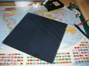 Plexiglasplatte schwarz mit Folie