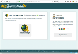 jDownloader Startseite Screenshot